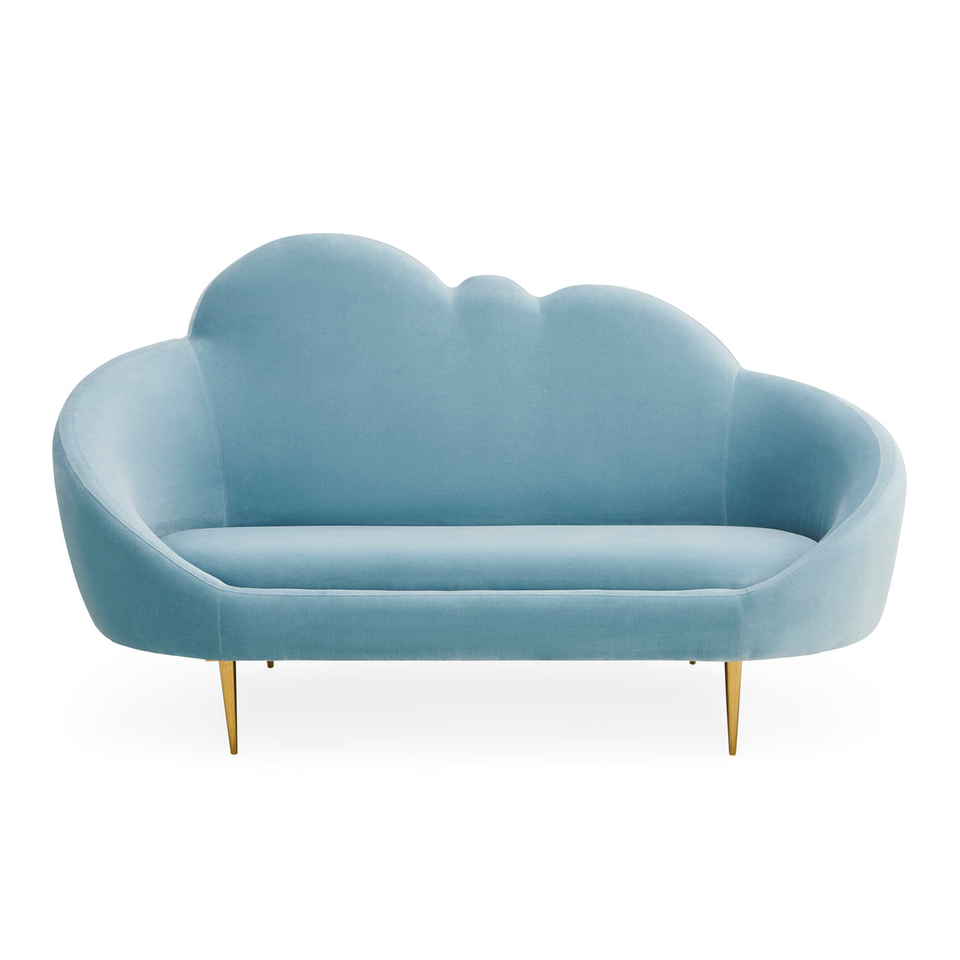 ether cloud settee rialto sky velvet - front view