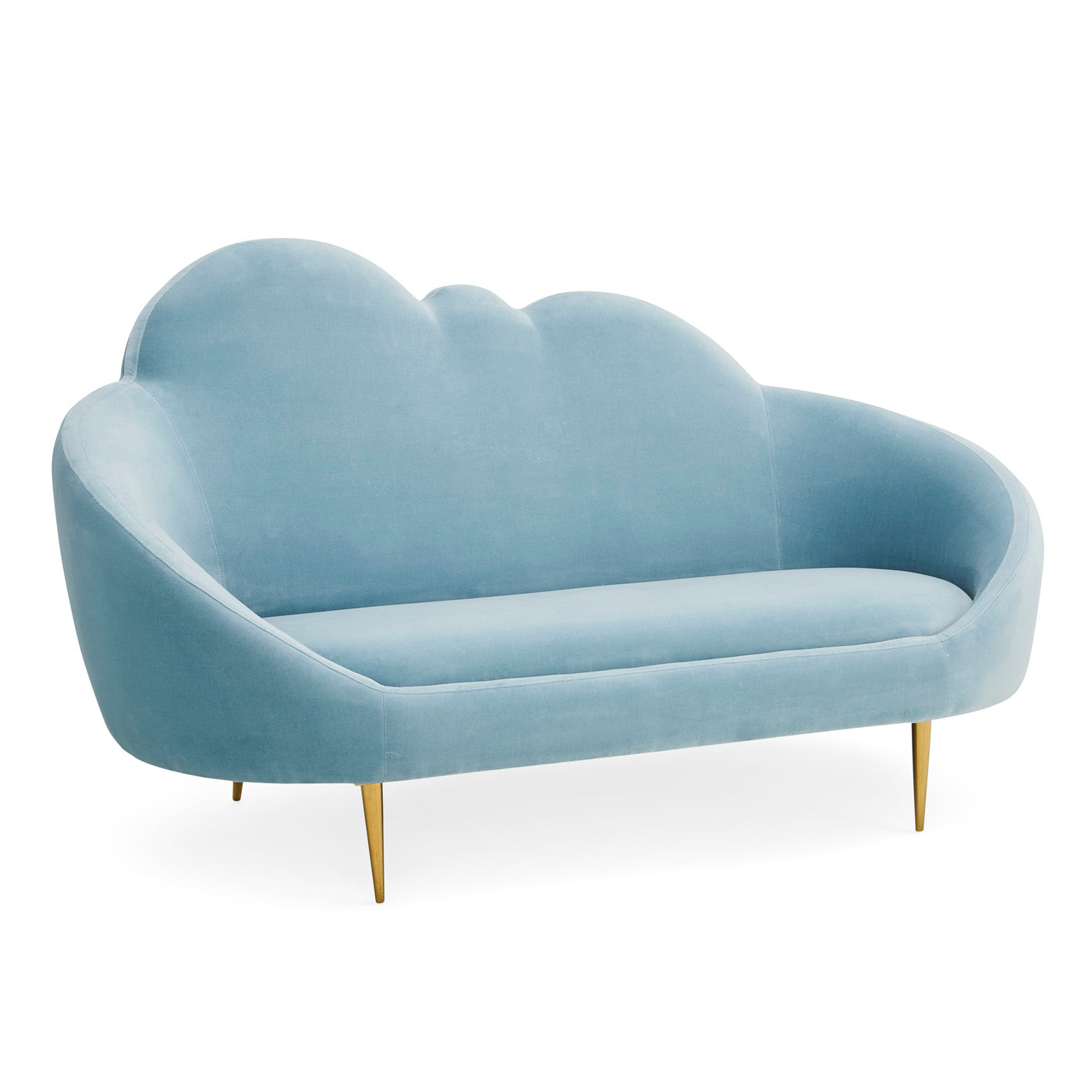 ether cloud settee rialto sky velvet - angle view