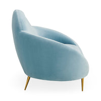 ether cloud settee rialto sky velvet - side view
