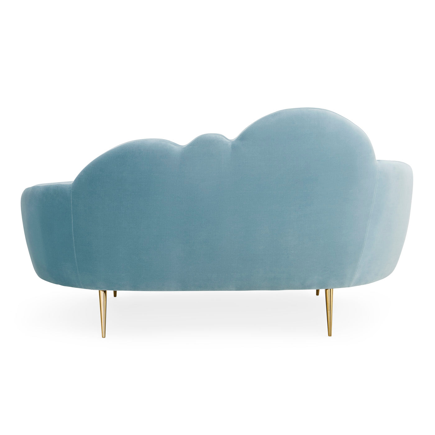 ether cloud settee rialto sky velvet - back view