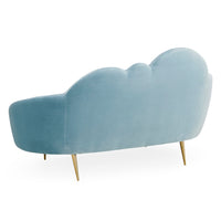 ether cloud settee rialto sky velvet - back angle view