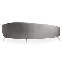ether curved sofa bergamo graphite grey velvet brass feet - details view