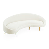 ether curved sofa oatmeal boucle  - angle view 1