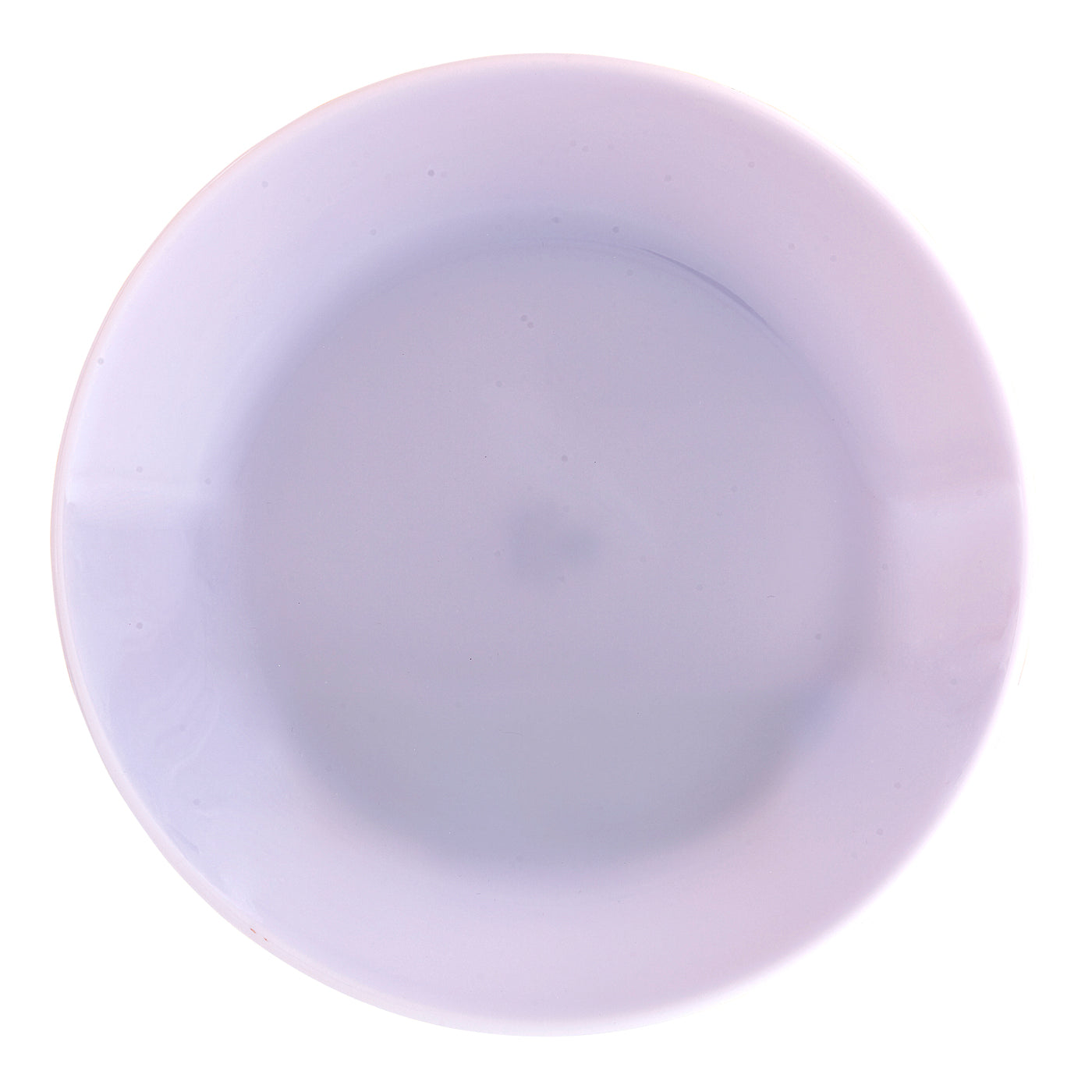 ether dinner plate milk glass purple - front view