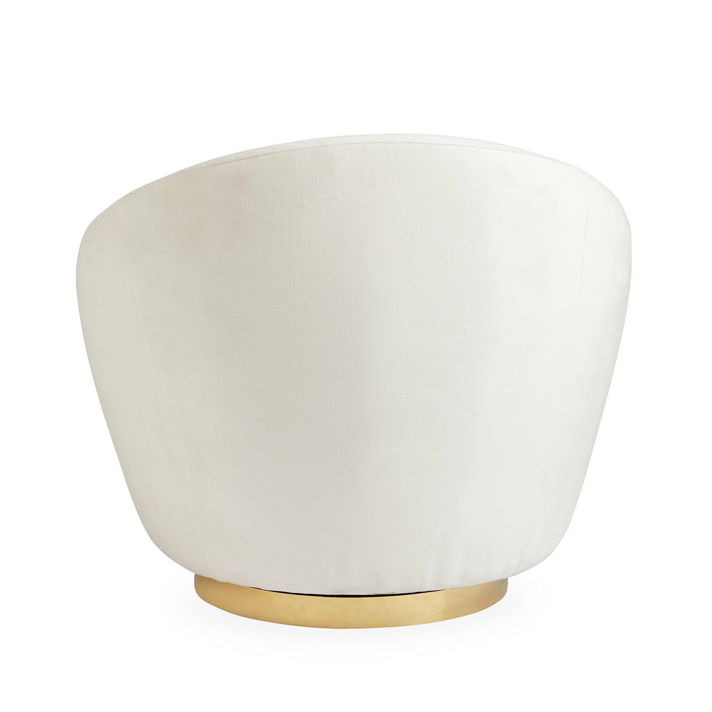 ether swivel chair bergamo snow velvet brass base - back view