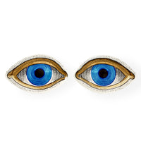 eye trinket tray set of two porcelain blue gold - front view 1