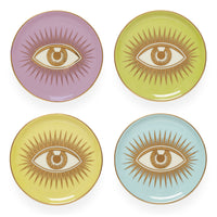 le wink coasters porcelain multicolor gold - front view