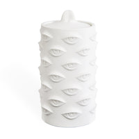 muse eyes cookie jar porcelain white - front view