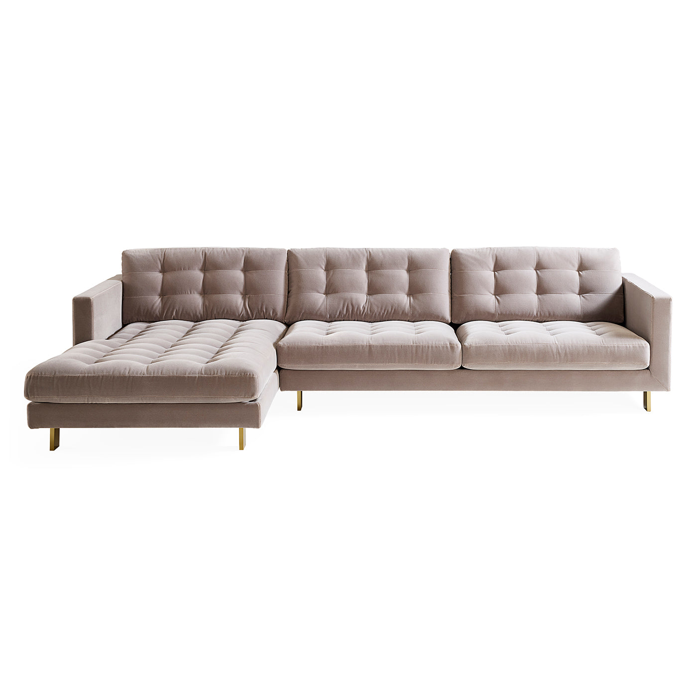 Gray sectional sofa on a white background
