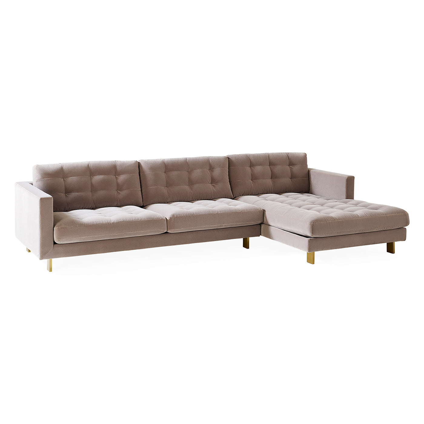 Gray sectional sofa on a white background