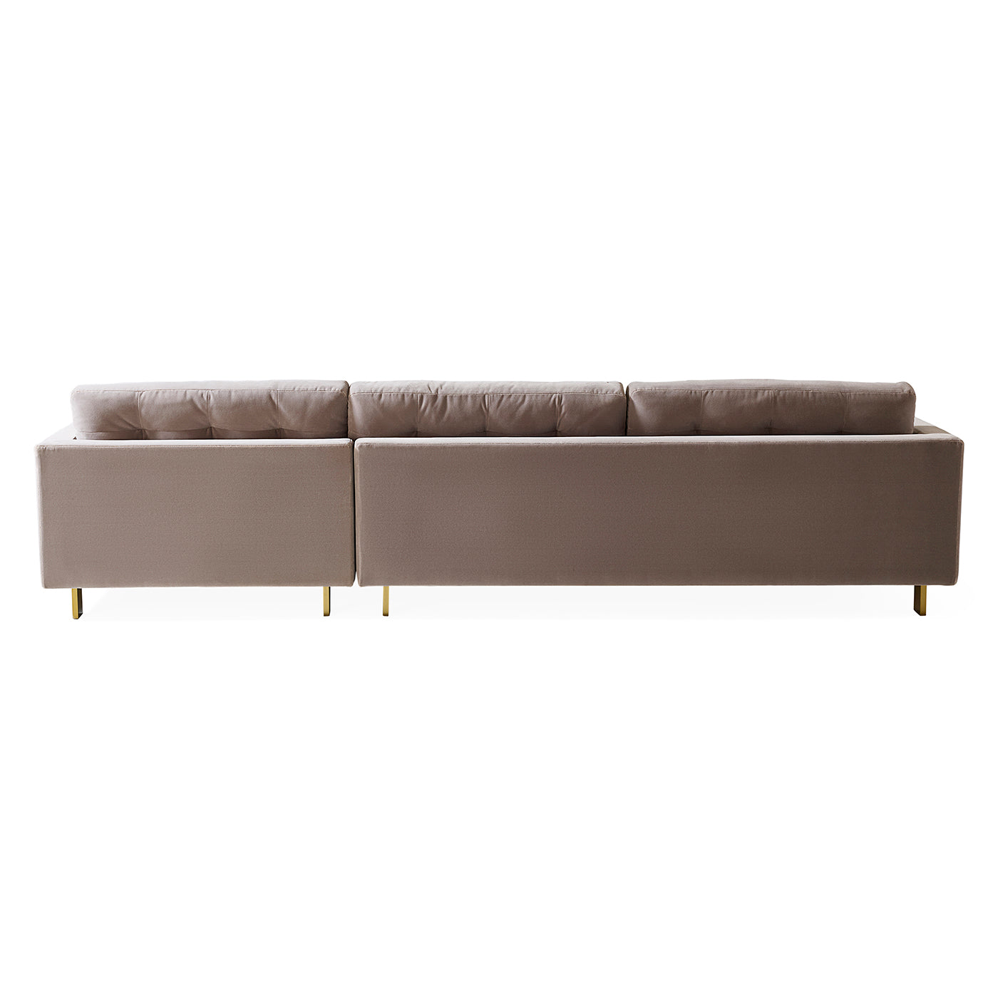 Gray sectional sofa on a white background