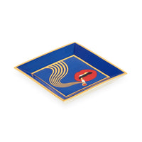 full dose square tray porcelain blue accents gold - angle view