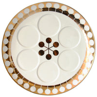 futura seder plate porcelain white gold - front view
