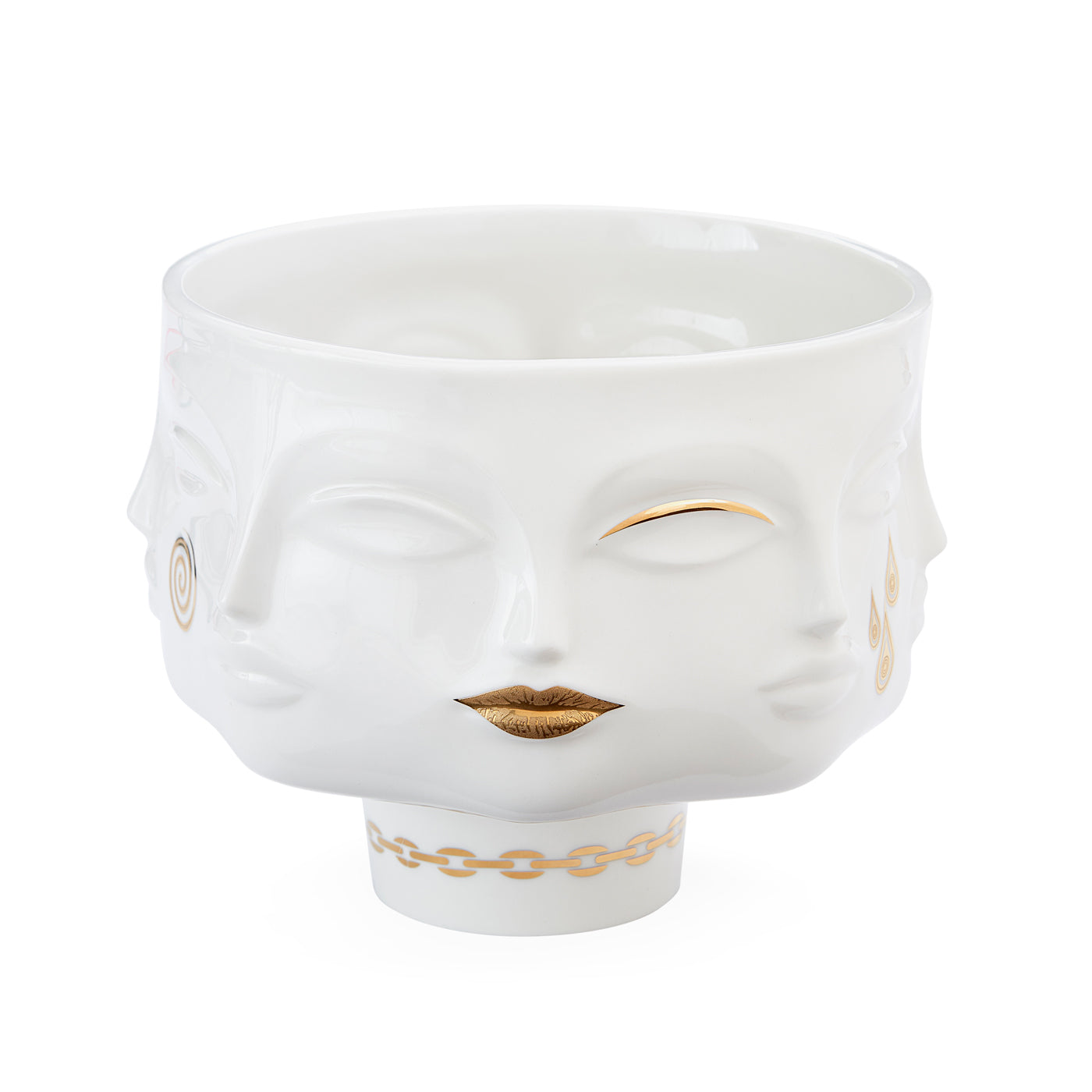 gilded dora maar bowl porcelain white accent gold - view 5