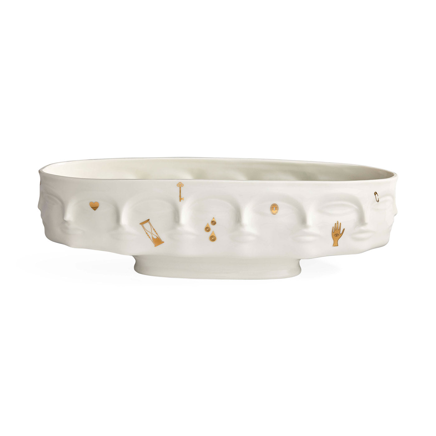 Gilded Dora Maar Long Bowl in Porcelain | Jonathan Adler