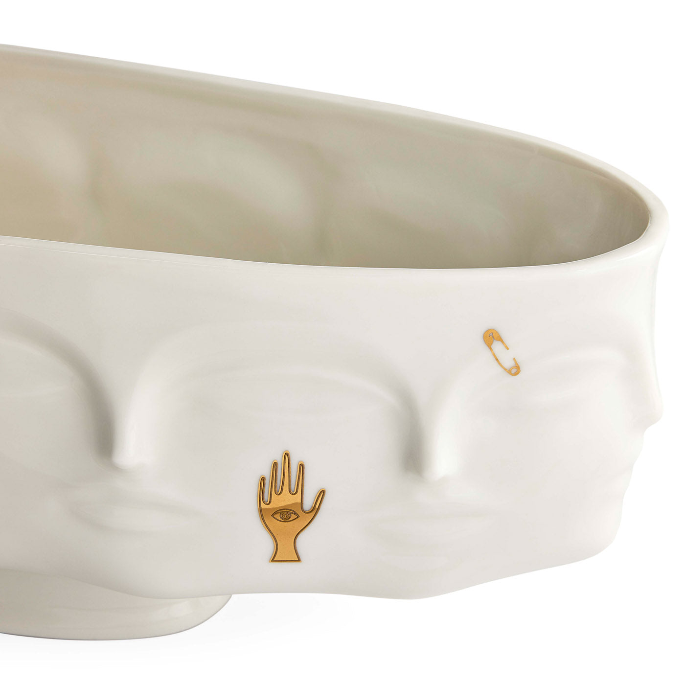 Gilded Dora Maar Long Bowl in Porcelain | Jonathan Adler