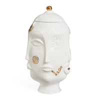 gilded frida urn porcelain white gold accents - view 5