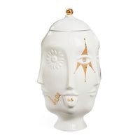 gilded frida urn porcelain white gold accents - view 6