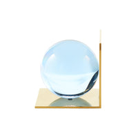 globo bookends acrylic blue base brass