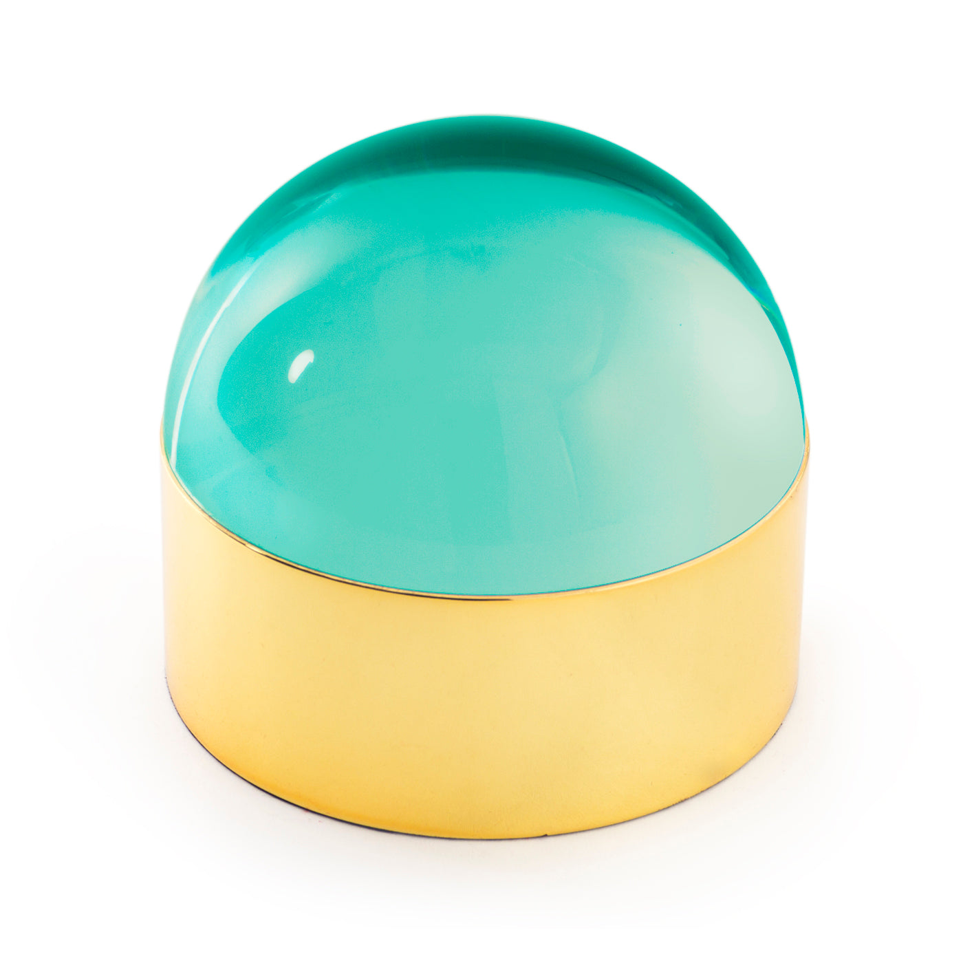 Medium Globo Box in Acrylic and Brass | Jonathan Adler