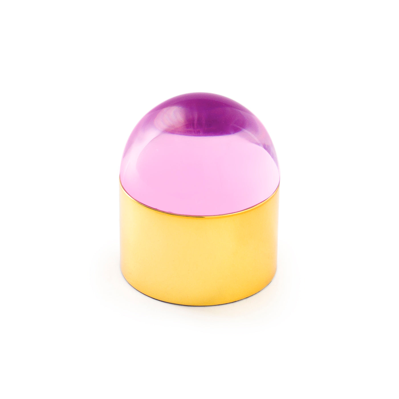 globo box small clear acrylic brass - front view