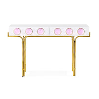 limited edition globo console acrylic pink - front view
