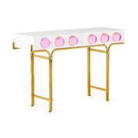 limited edition globo console acrylic pink - styled view