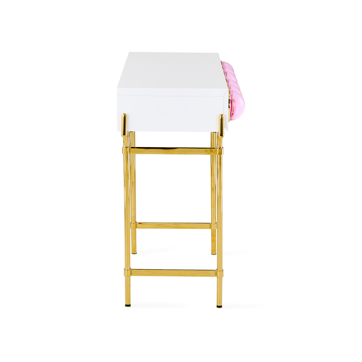 limited edition globo console acrylic pink - styled view 2