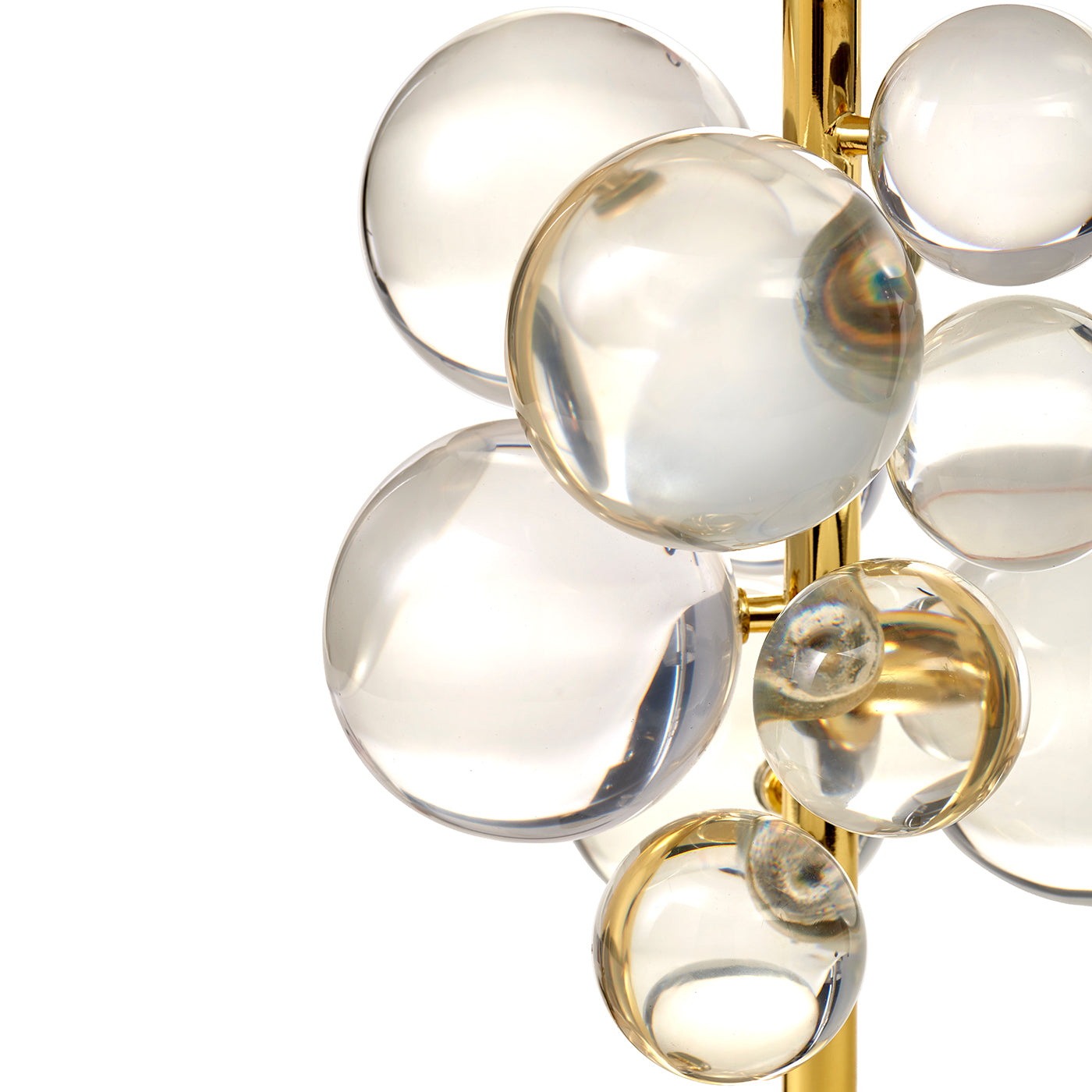 globo table lamp acrylic clear brass - detailed view