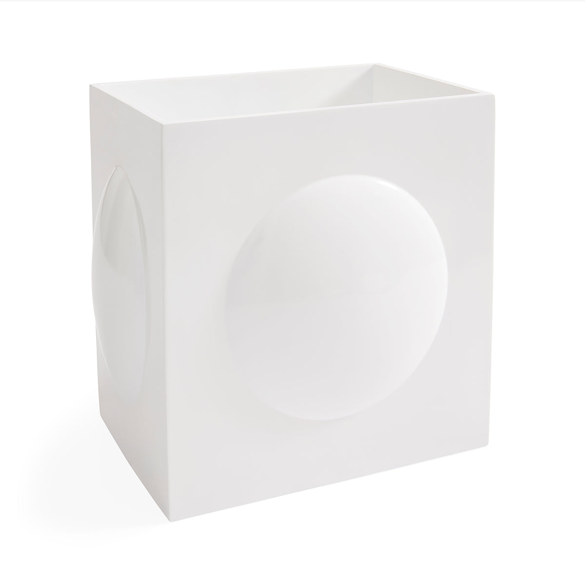Globo White Wastebasket