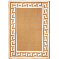 greek key border reversible peruvian flat weave rug camel - back view
