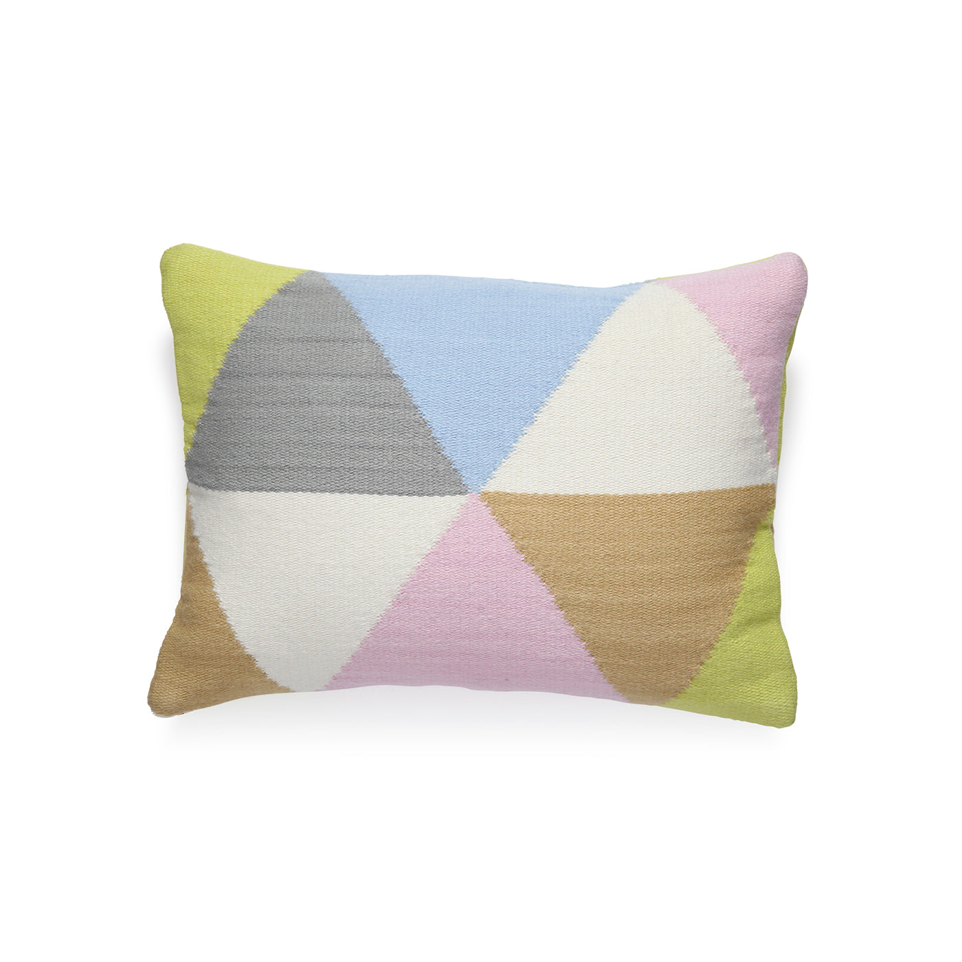 harlequin helix pillow wool hand loomed multicolor - front view