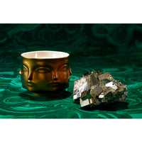 muse d'or ceramic candle with crystal - styled view