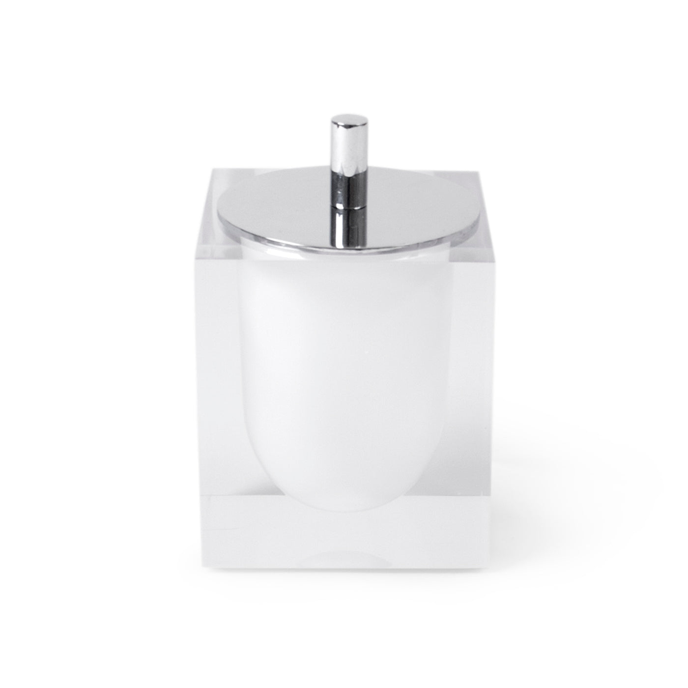 hollywood canister acrylic clear white - front view