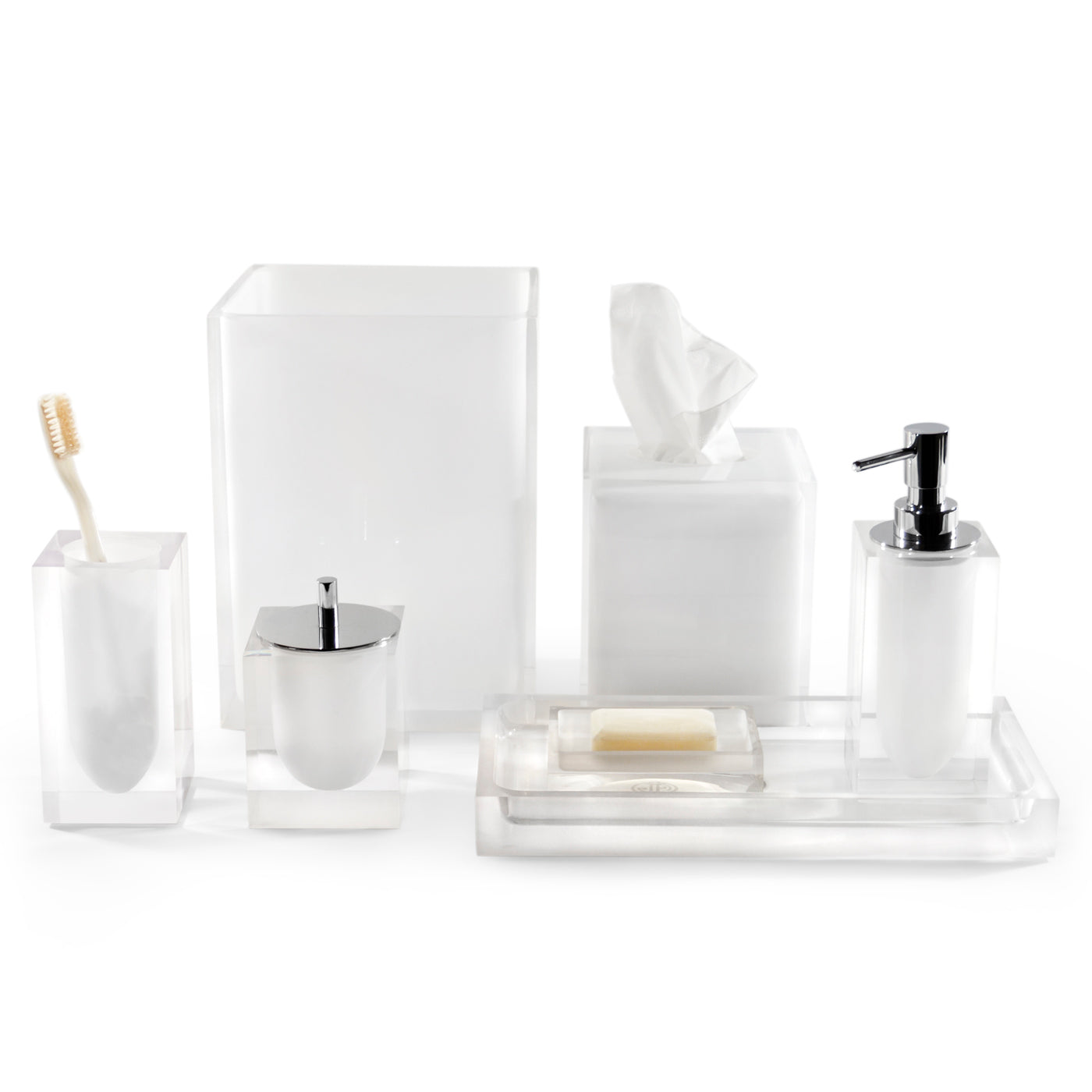 hollywood bath bundle acrylic clear - front view