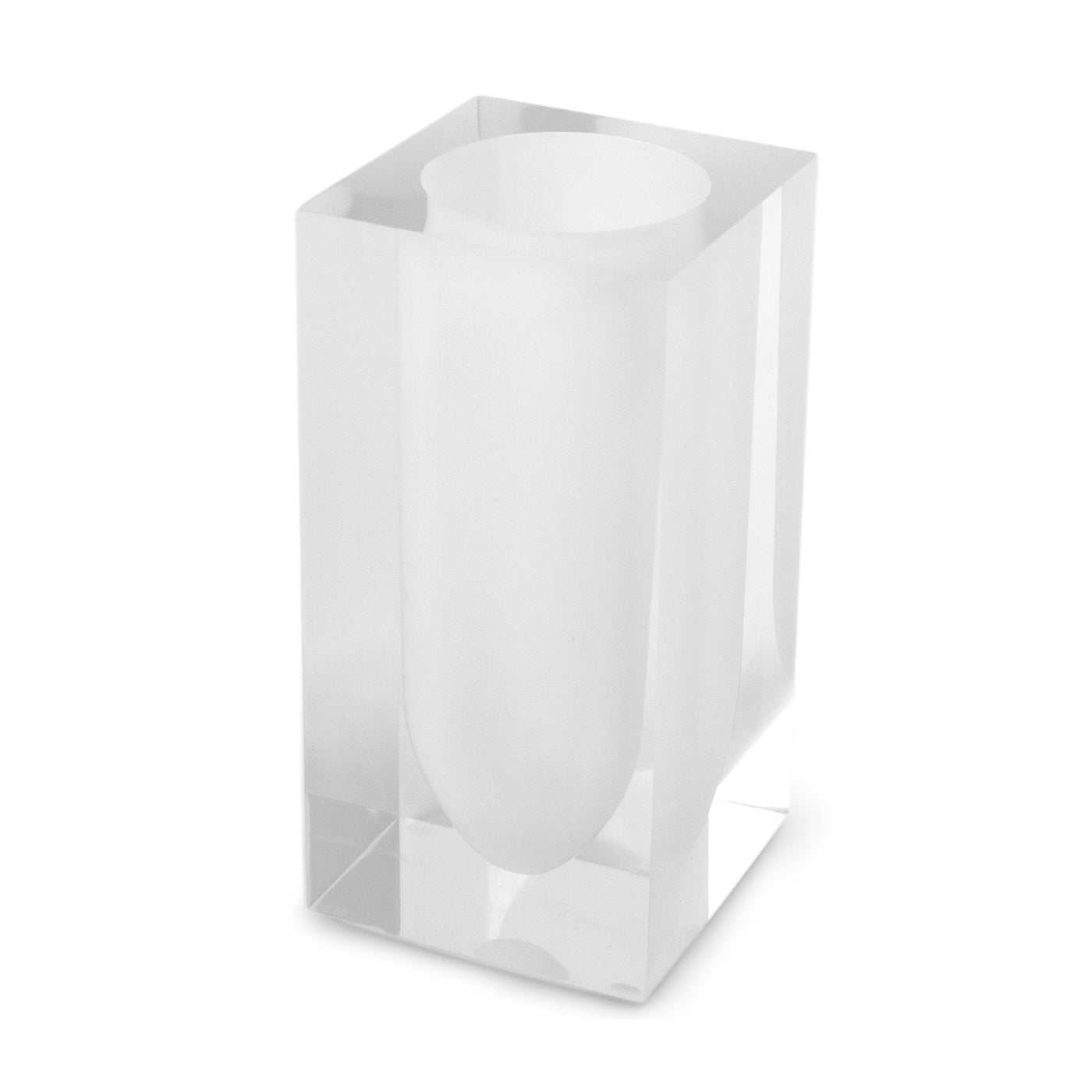hollywood toothbrush acrylic clear white - angle view