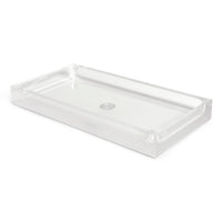 hollywood tray acrylic clear white - angle view