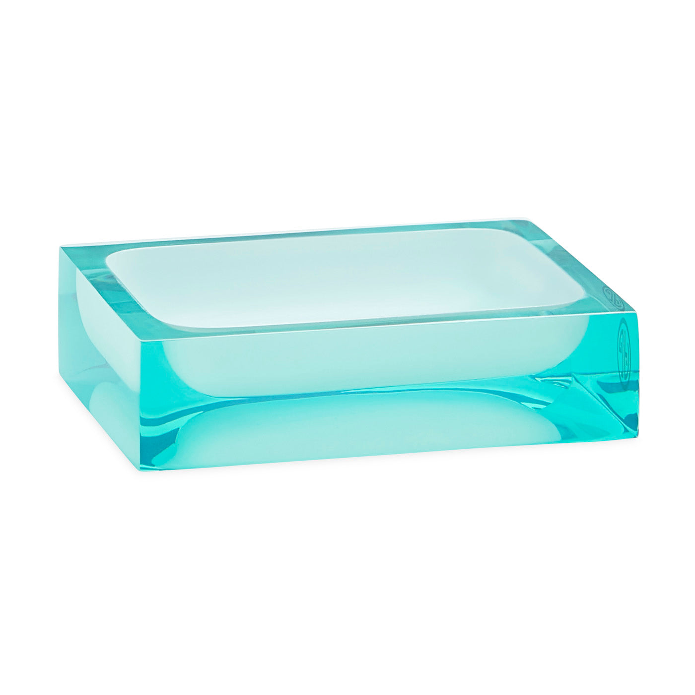 hollywood soap dish celadon acrylic - angle view