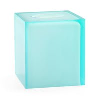 hollywood tissue box celadon acrylic - angle view