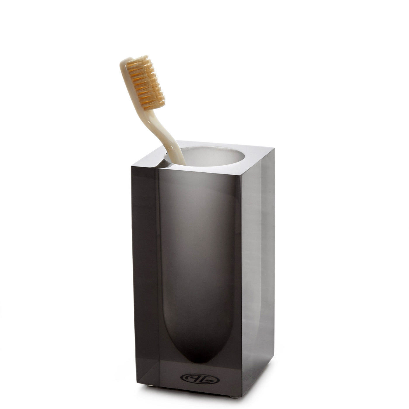 hollywood toothbrush holder smoke acrylic with toothbrush - angle view