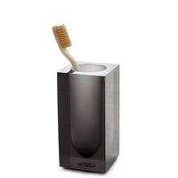 hollywood toothbrush holder smoke acrylic with toothbrush - angle view
