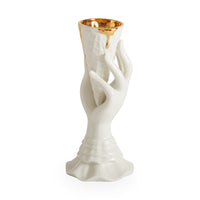 gilded i-scream vase porcelain white accent gold - view 2