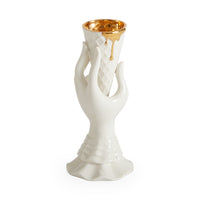gilded i-scream vase porcelain white accent gold - view 3