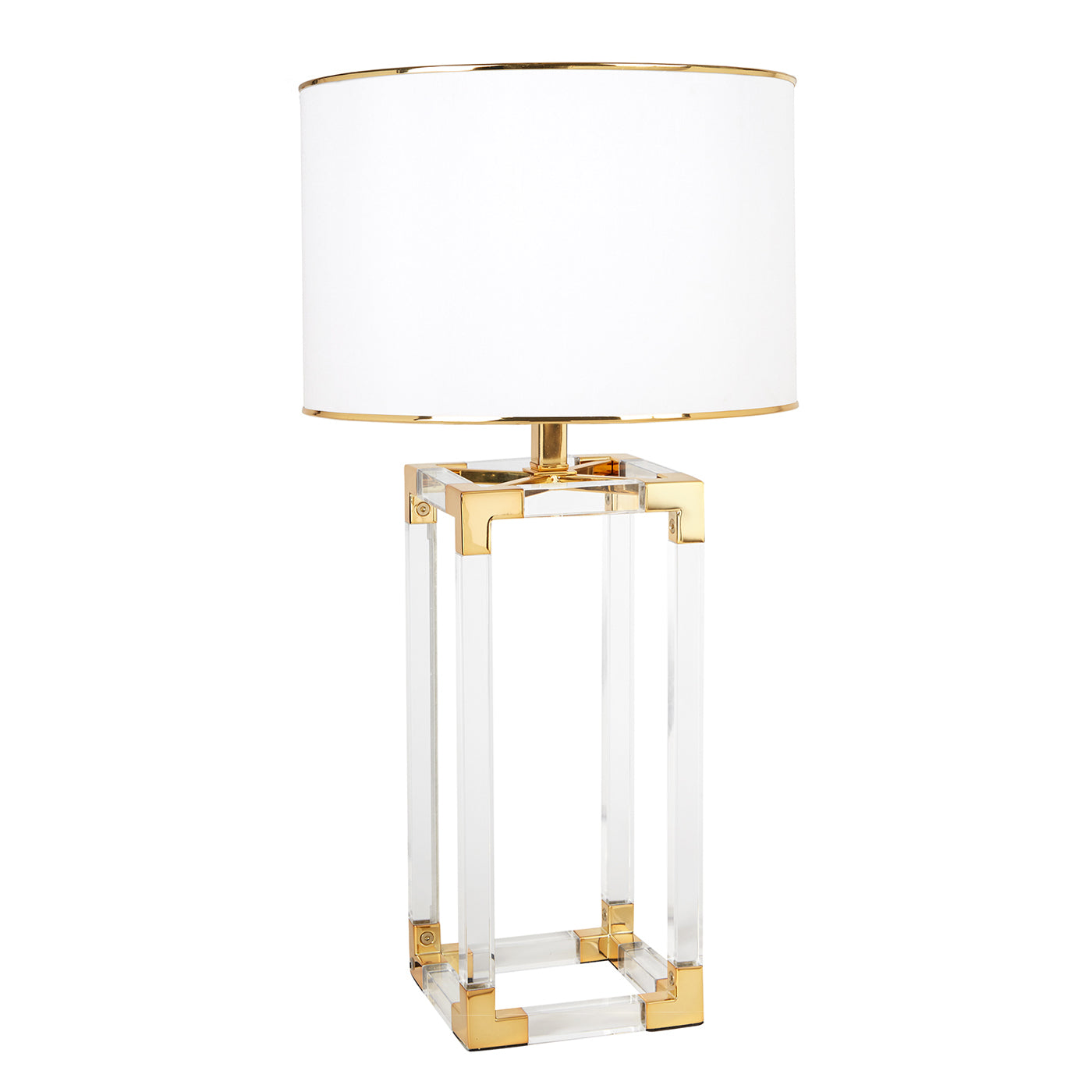 jacques column table lamp clear acrylic brass - angle view