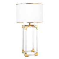 jacques column table lamp clear acrylic brass - angle view
