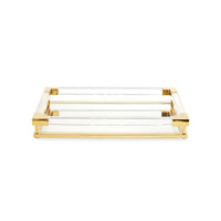 jacques tray small clear acrylic brass - front view