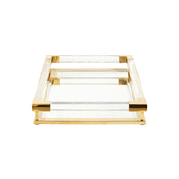 jacques tray small clear acrylic brass - side view