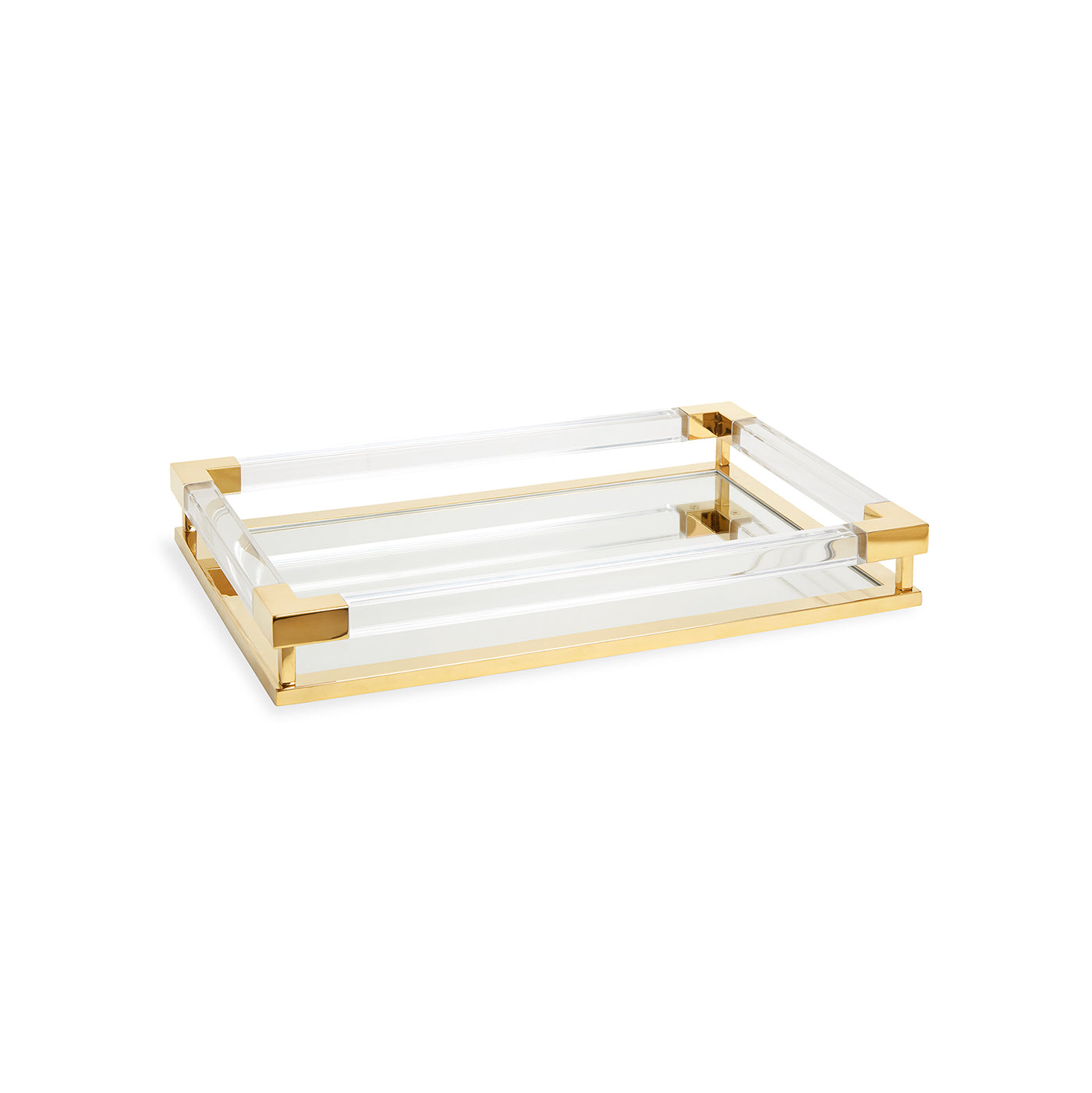 jacques tray small clear acrylic brass - angle view