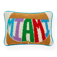 jet set miami cushion needlepoint multicolor - front view