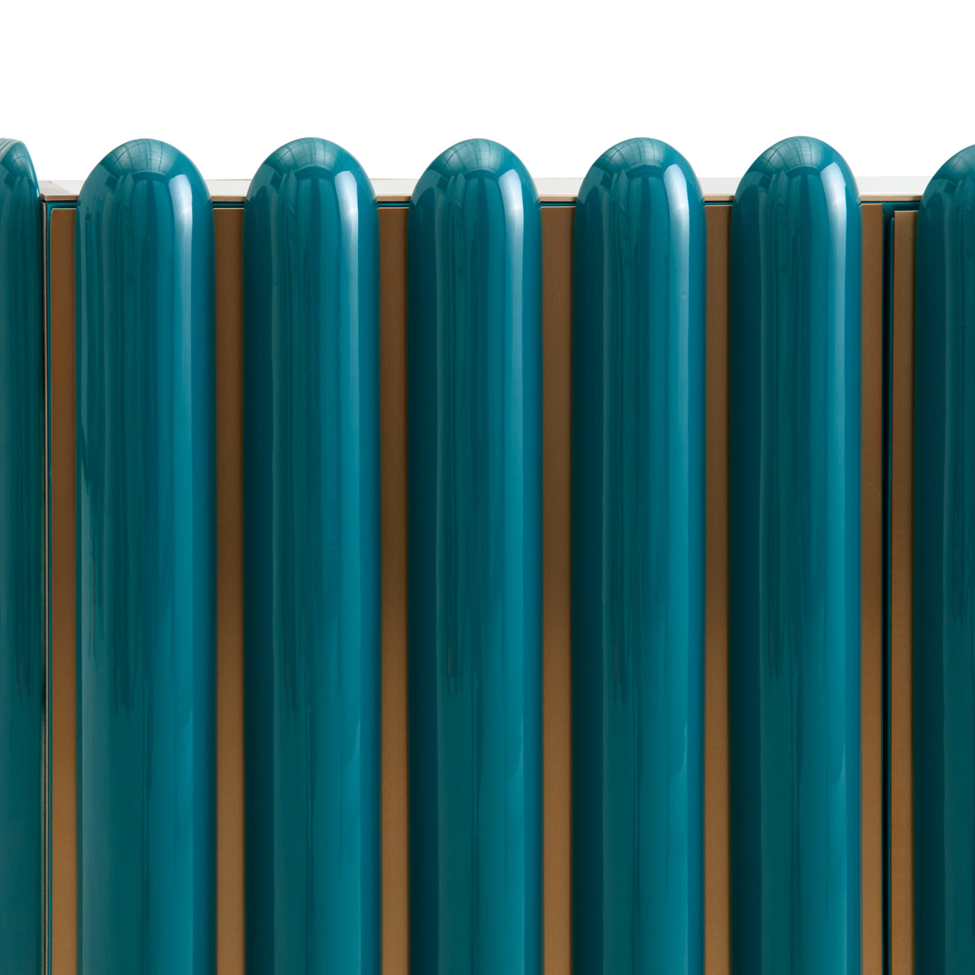 kiki cabinet blue lacquer brass - detail view
